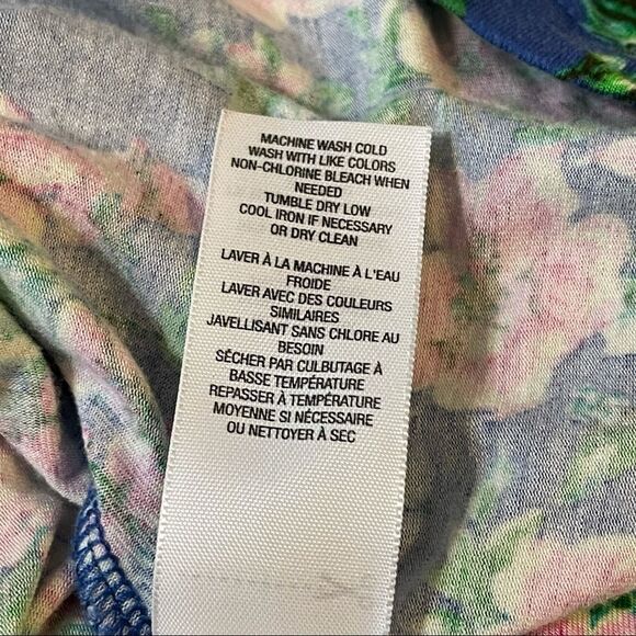 Juicy Couture Ombré Multicolor Crewneck Short Sleeve Floral Maxi Dress size M - Picture 10 of 14